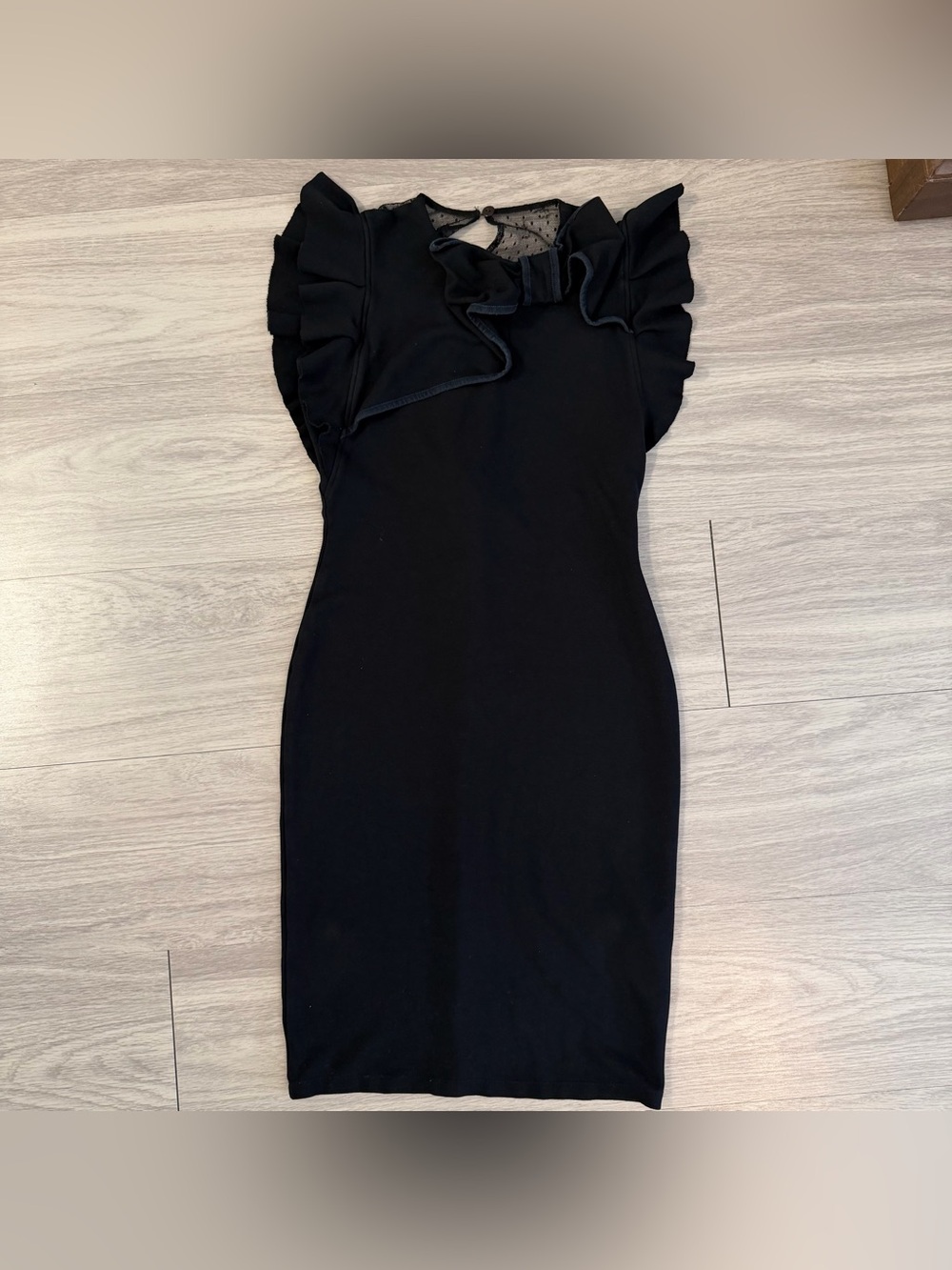 RED Valentino Black Ruffle Bow Point D’Esprit Dress | Women's S